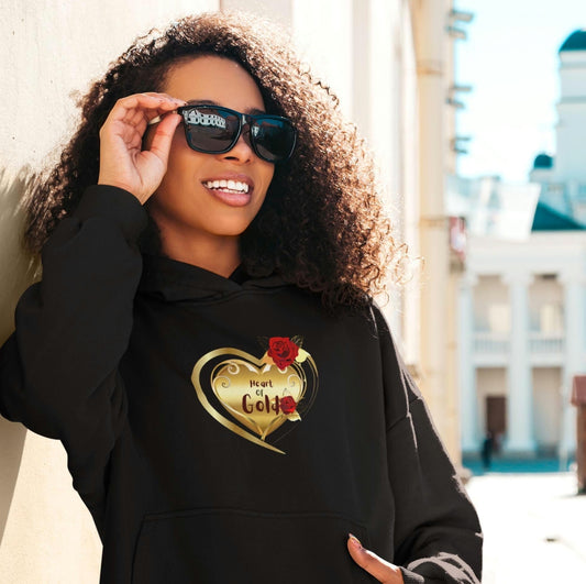 100% organic Hoodie, Heart of Gold inspirational sweatshirt , gift for her,