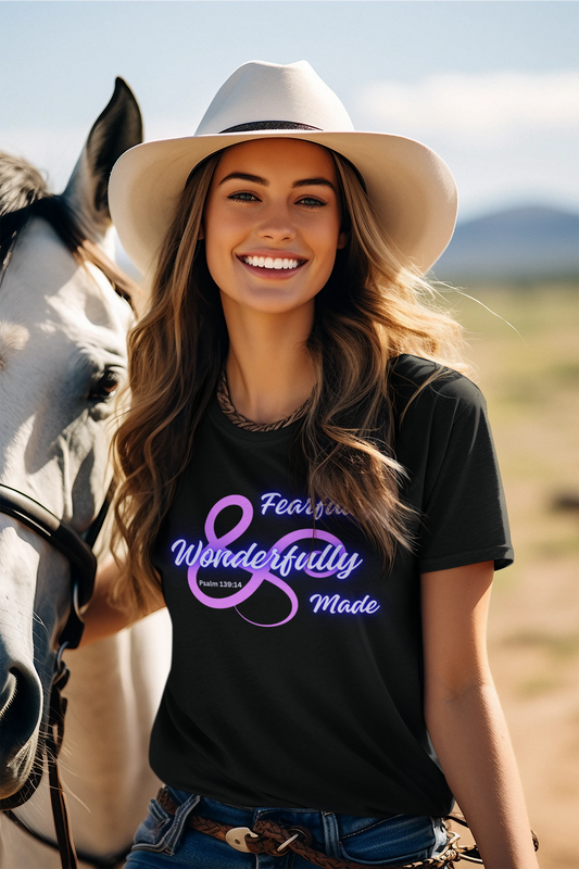 Fearfully and Wonderfully Made bible verse t-shirt, Inspirational Faith Tee,  beautiful gift for her