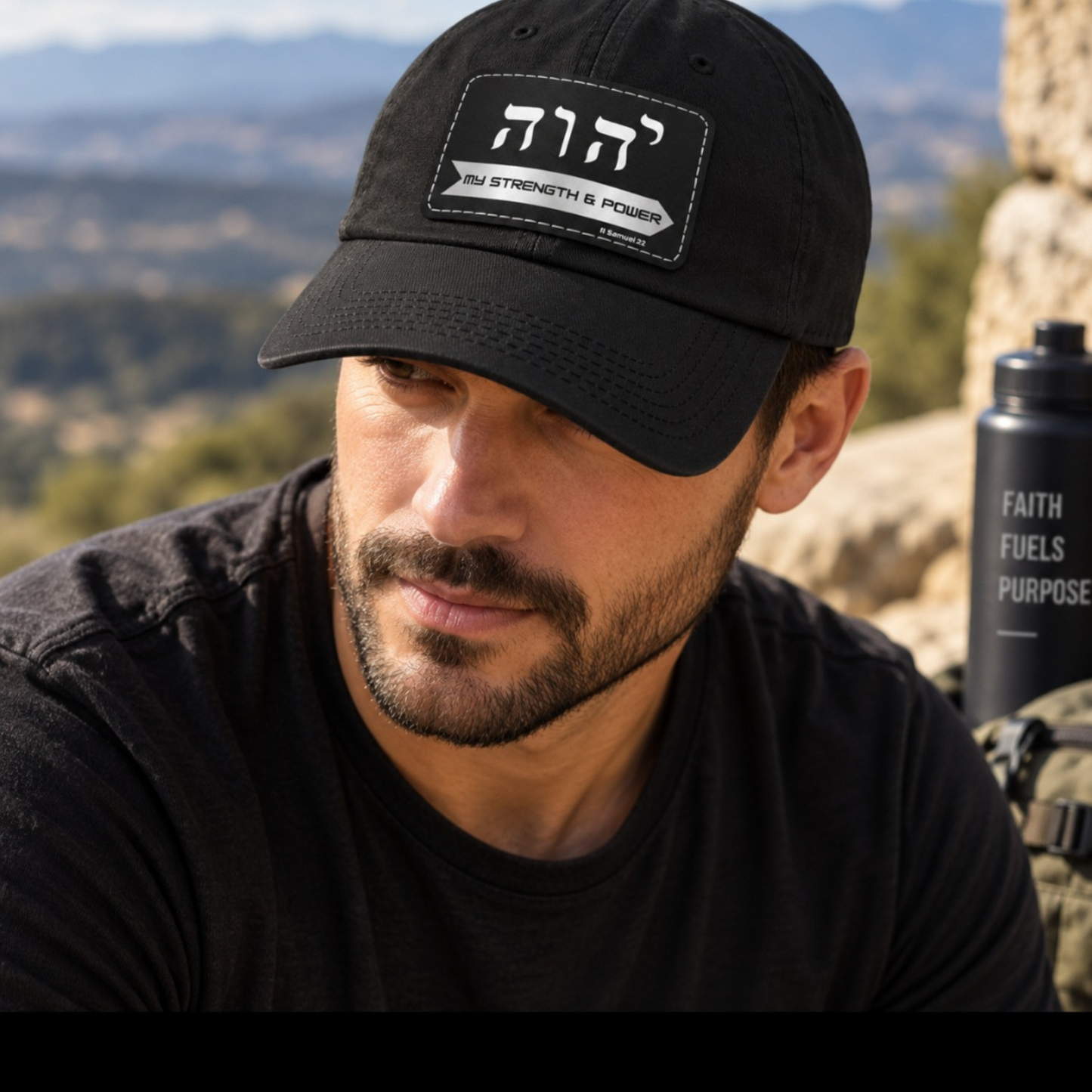 Yahweh Hebrew name of God, YHWH my Strength and power, inspirational bible verse hat, faith gift for a loved one