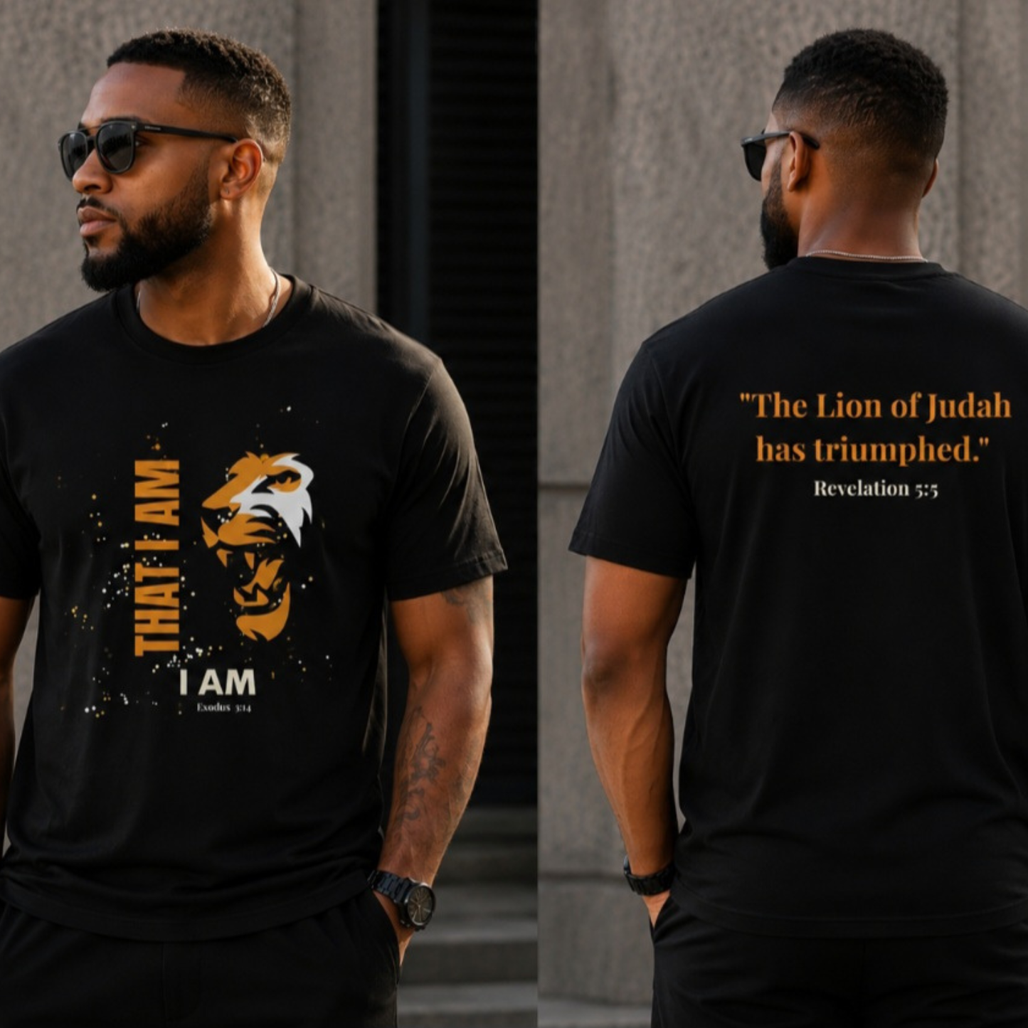 I AM That I AM Lion of Judah Shirt for Men | Revelation 5:5 Christian T-Shirt | Lion Tee | Jesus Faith Apparel | Christian Gift for Him